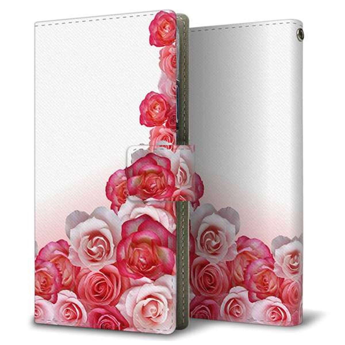 au ギャラクシー S9 SCV38 画質仕上げ プリント手帳型ケース(薄型スリム)【299 薔薇の壁】