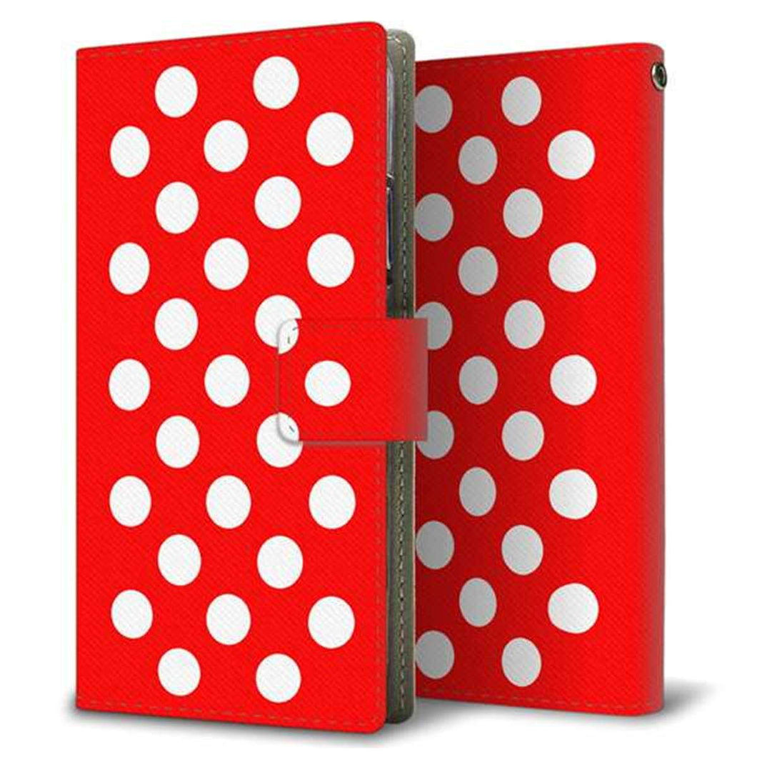 docomo エクスペリアZ5コンパクト SO-02H 画質仕上げ プリント手帳型ケース(薄型スリム)【331 シンプル柄(水玉)レッドBig】
