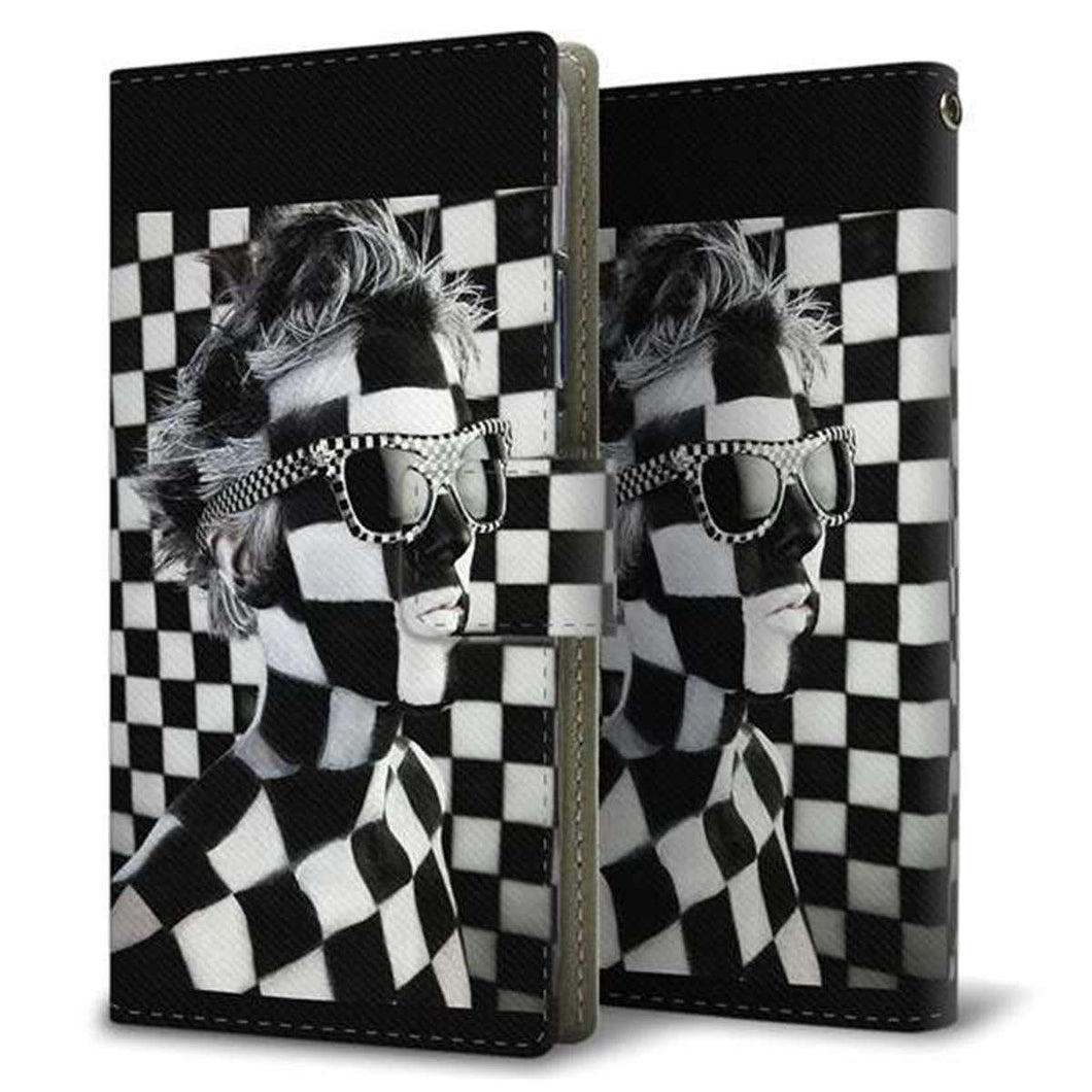 au ギャラクシー S9+ SCV39 画質仕上げ プリント手帳型ケース(薄型スリム)【357 bk&wh】