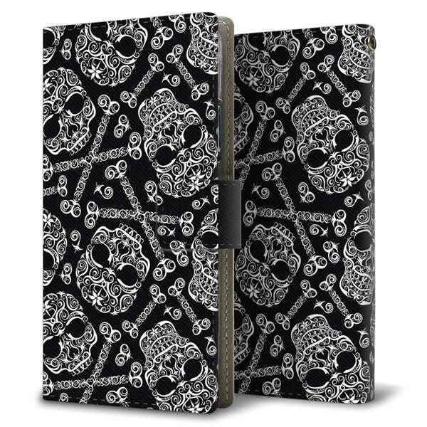 softbank エクスペリア8 902SO 高画質仕上げ プリント手帳型ケース(薄型スリム)【363 ドクロの刺青】