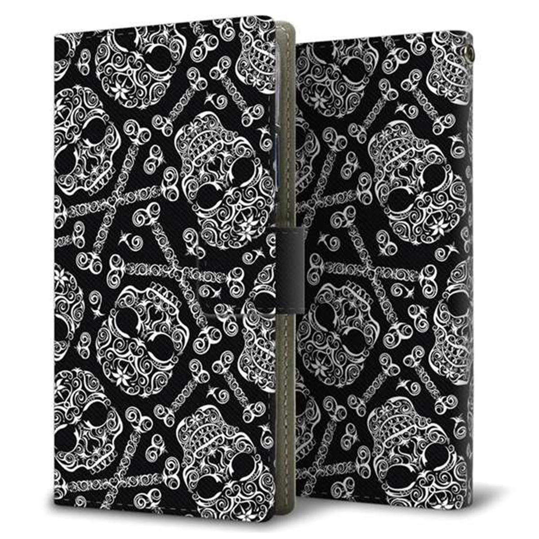 au ギャラクシーS21 5G SCG09 画質仕上げ プリント手帳型ケース(薄型スリム)【363 ドクロの刺青】