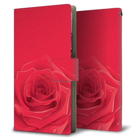 Xperia Ace III SOG08 au 画質仕上げ プリント手帳型ケース(薄型スリム)【395 赤いバラ】