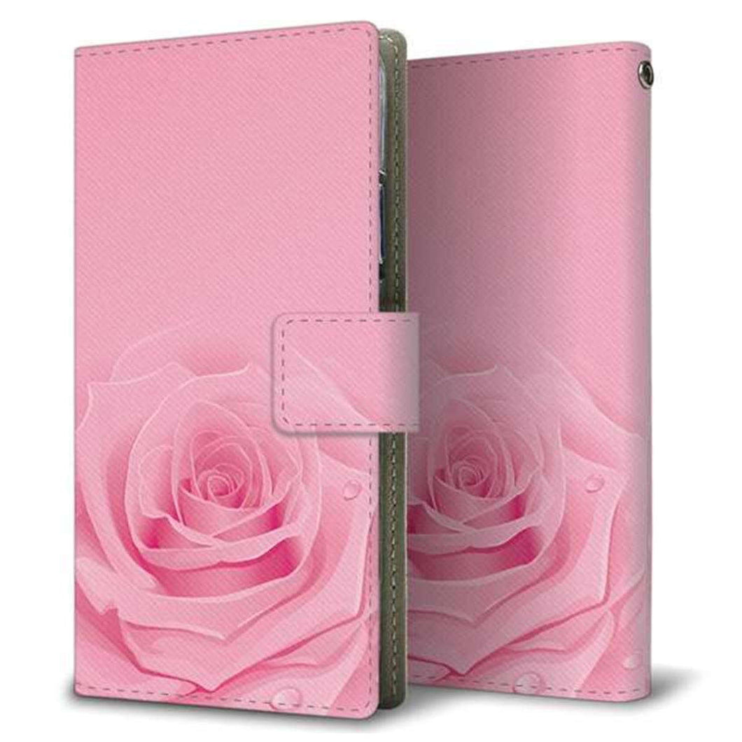 ZenFone(ゼンフォン)Max(M2) ZB633KL 画質仕上げ プリント手帳型ケース(薄型スリム)【401 ピンクのバラ】