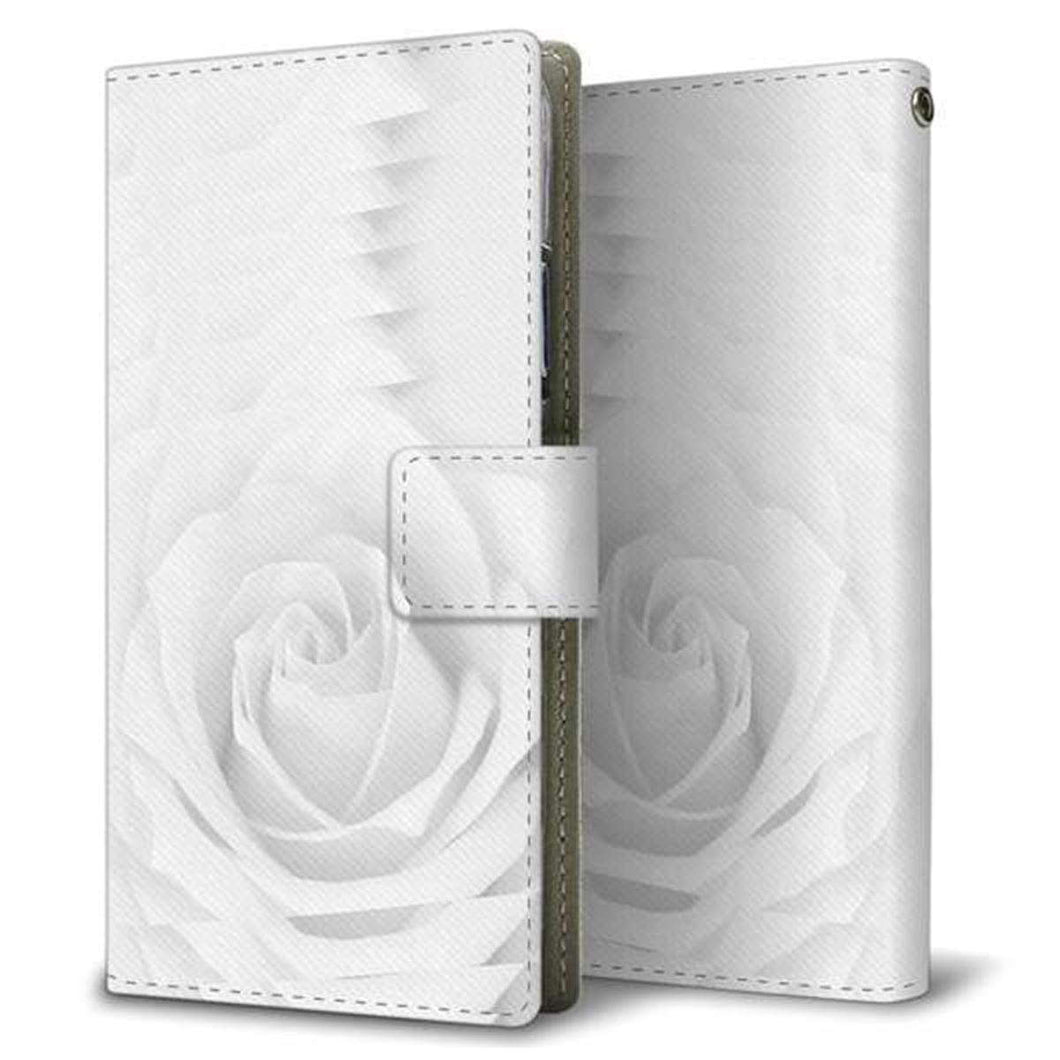 docomo アローズ NX F-01J 画質仕上げ プリント手帳型ケース(薄型スリム)【402 ホワイトRose】