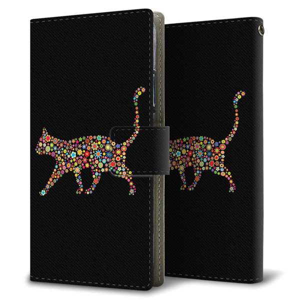 SoftBank エクスペリア XZ3 801SO 高画質仕上げ プリント手帳型ケース(薄型スリム)【406 カラフルキャット】