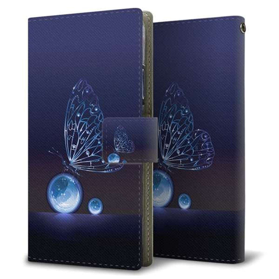 SIMフリー アクオスR6 SH-M22 画質仕上げ プリント手帳型ケース(薄型スリム)【418 神秘の蝶】