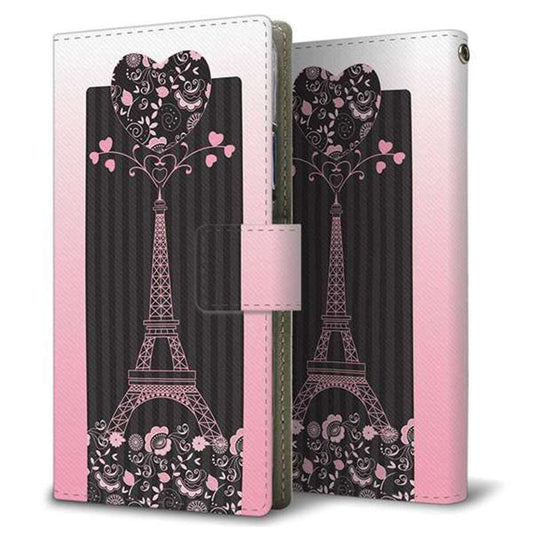 iPhone8 PLUS 画質仕上げ プリント手帳型ケース(薄型スリム)【469 ピンクのエッフェル塔】