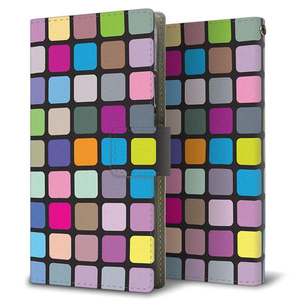 Softbank アクオス R5G 908SH 高画質仕上げ プリント手帳型ケース(薄型スリム)【509 カラースクエア】