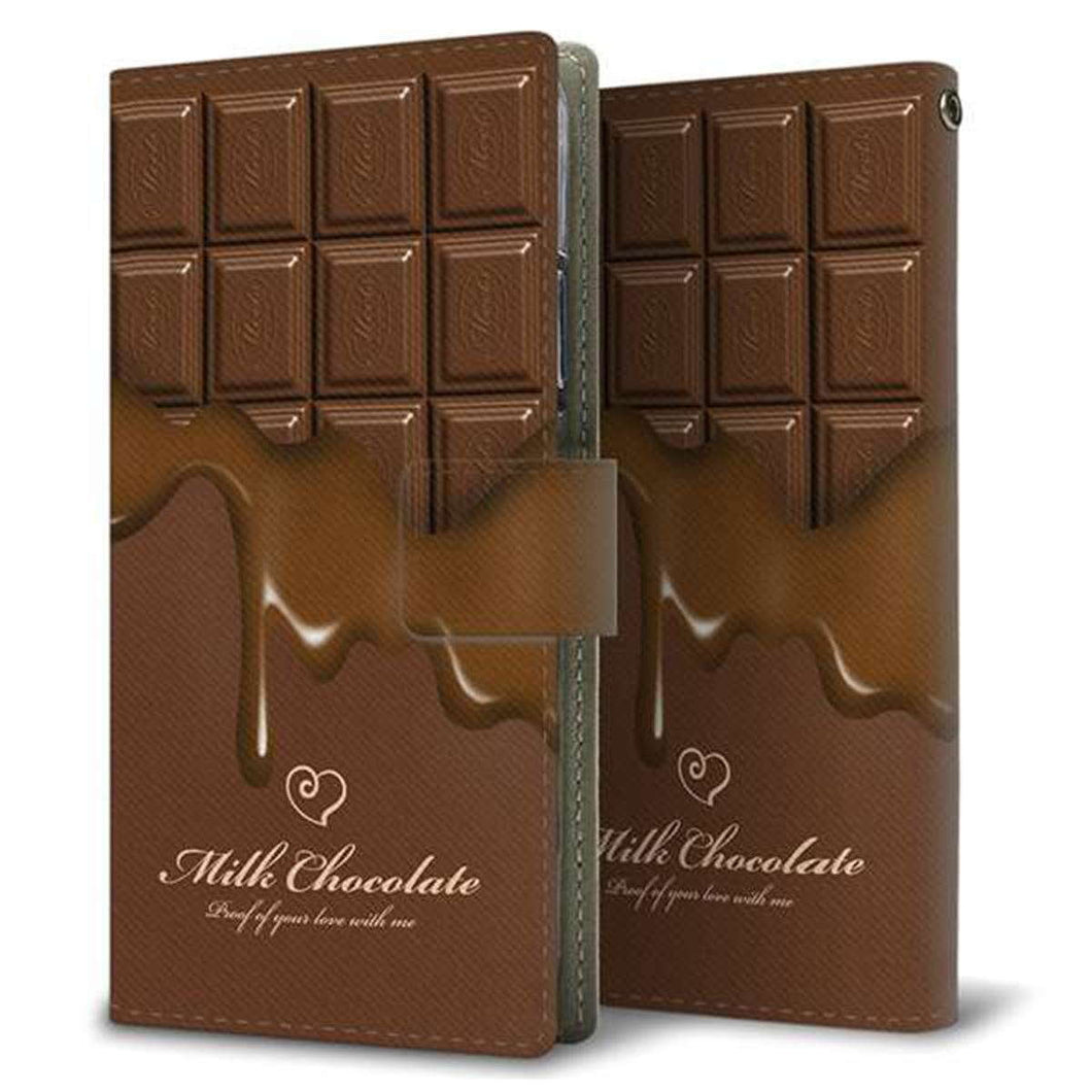 楽天モバイル Rakuten Hand 画質仕上げ プリント手帳型ケース(薄型スリム)【536 板チョコ-ハート】