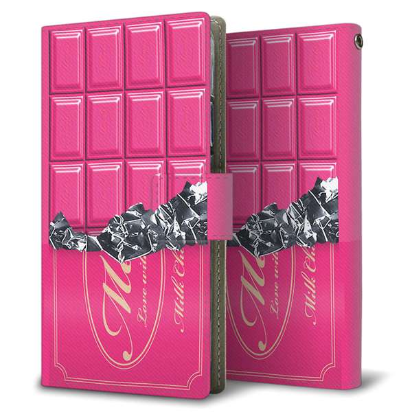 SoftBank エクスペリア XZ3 801SO 高画質仕上げ プリント手帳型ケース(薄型スリム)【555 板チョコ-ストロベリー】