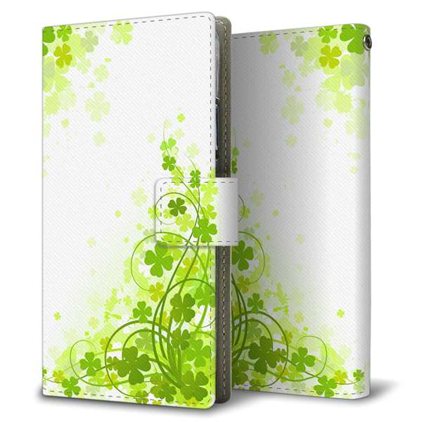 SoftBank Xiaomi(シャオミ)Redmi Note 9T A001XM 高画質仕上げ プリント手帳型ケース(薄型スリム)【565 四葉のクローバー】