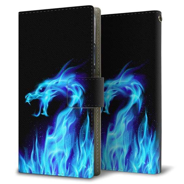 SoftBank エクスペリア XZ1 701SO 高画質仕上げ プリント手帳型ケース(薄型スリム)【617 ブルードラゴン】