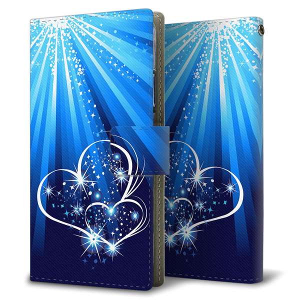 Xperia 1 V SOG10 au 高画質仕上げ プリント手帳型ケース(薄型スリム)きらめきハート 耐衝撃