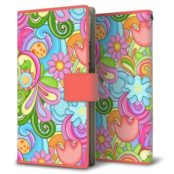 Xperia 5 IV SO-54C docomo 高画質仕上げ プリント手帳型ケース(薄型スリム)【713 ミラクルフラワー】 耐衝撃