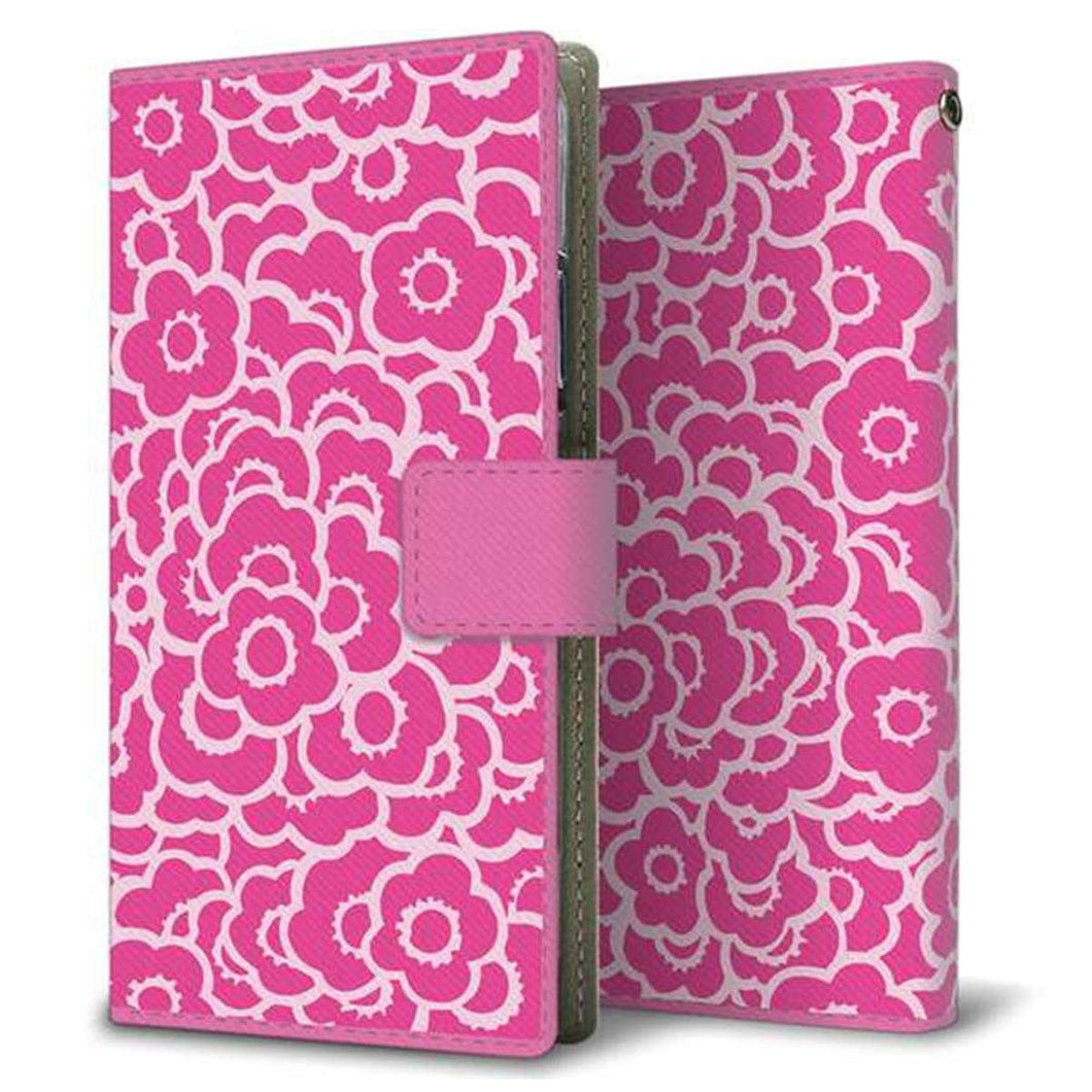 iPhone6 PLUS 画質仕上げ プリント手帳型ケース(薄型スリム)【716 ピンクフラワー】