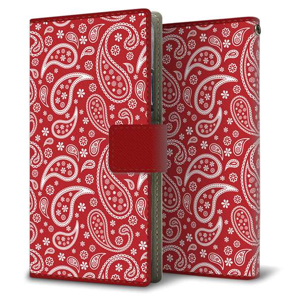 OPPO(オッポ) AX7 高画質仕上げ プリント手帳型ケース(薄型スリム)【765 ペイズリーエンジ】