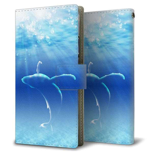 Xperia 5 IV A204SO SoftBank 画質仕上げ プリント手帳型ケース(薄型スリム)【1047 海の守り神くじら】