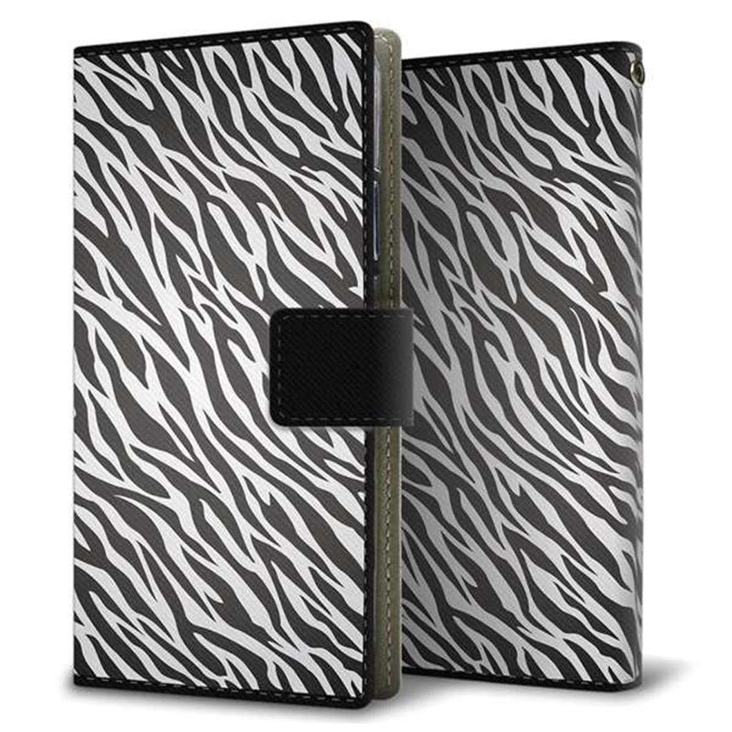 楽天モバイル アクオスセンス4 プラス SH-M16 画質仕上げ プリント手帳型ケース(薄型スリム)【1057 デザインゼブラ(GL)】