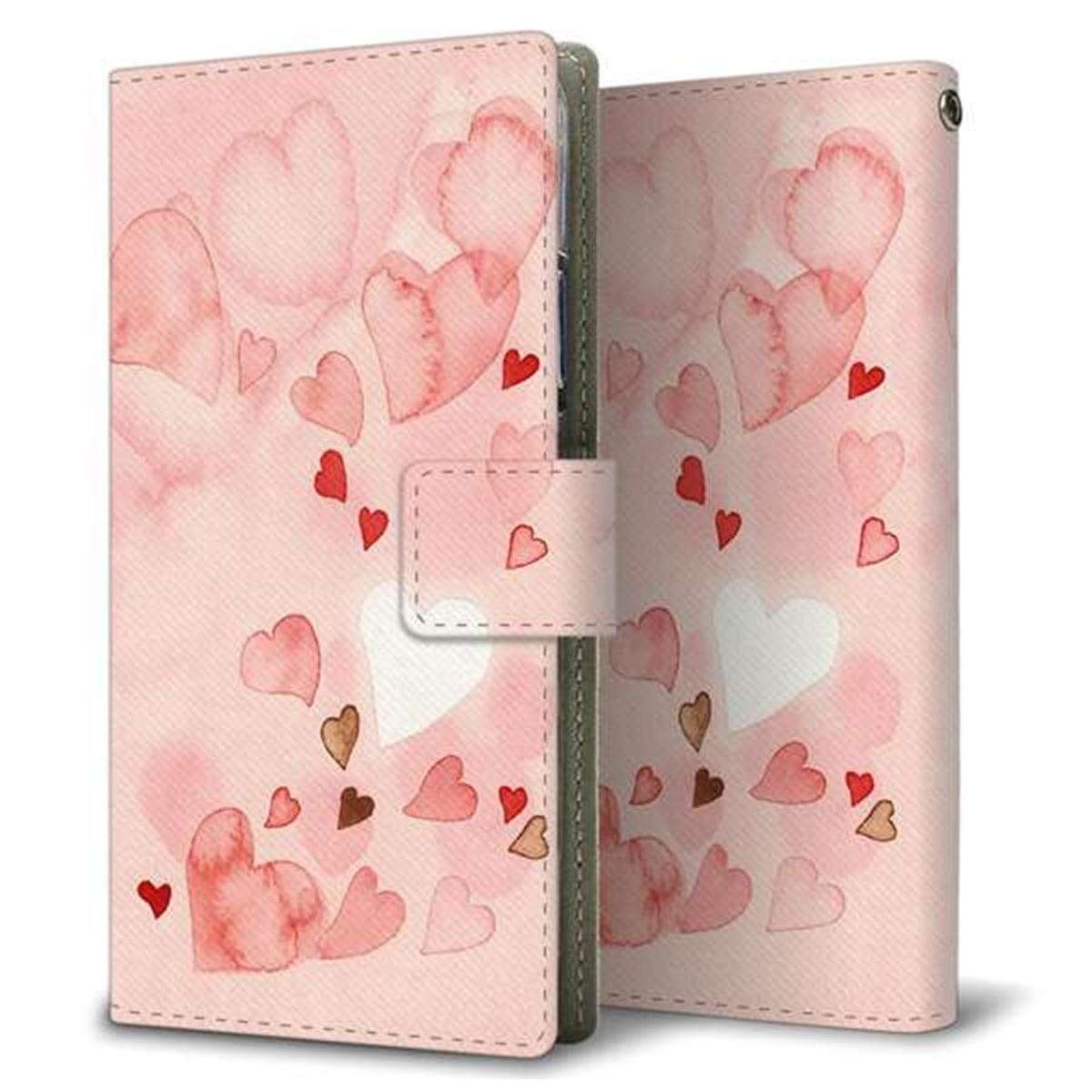 docomo HUAWEI(ファーウェイ) P30 Pro HW-02L 画質仕上げ プリント手帳型ケース(薄型スリム)【1125 ハートの和紙】