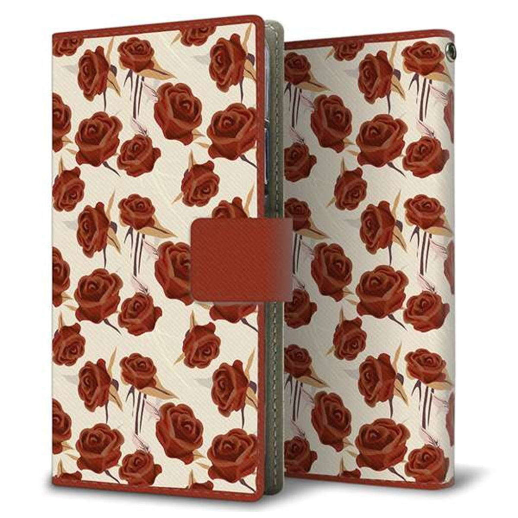 au アクオスセンス3 プラス サウンド SHV46 画質仕上げ プリント手帳型ケース(薄型スリム)【1157 クラシックローズ】