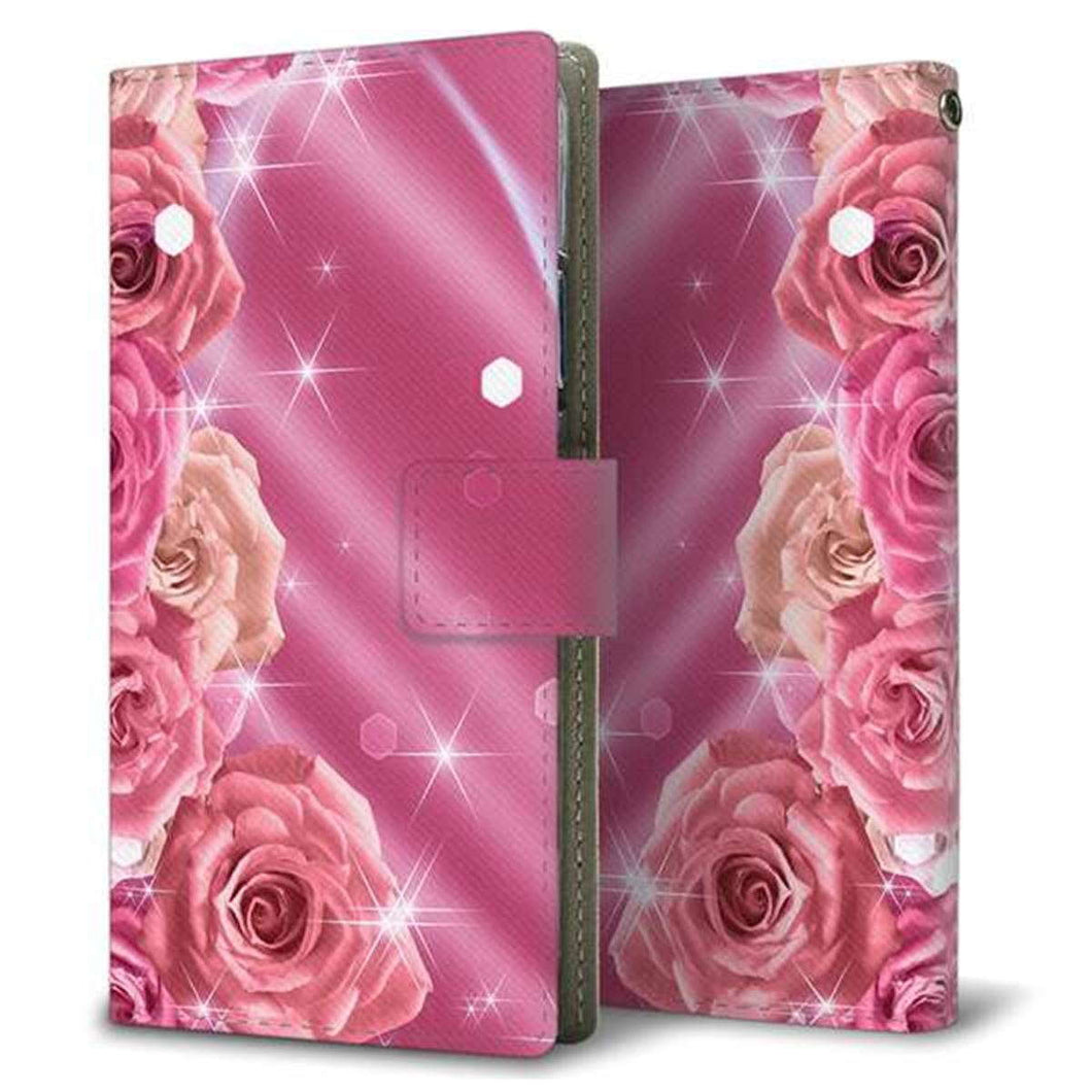 SoftBank ディグノG 602KC 画質仕上げ プリント手帳型ケース(薄型スリム)【1182 ピンクの薔薇に誘われて】