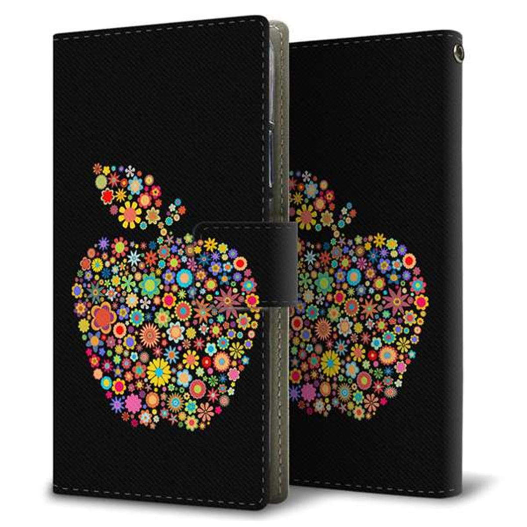 au HUAWEI(ファーウェイ) P30 lite Premium HWV33 画質仕上げ プリント手帳型ケース(薄型スリム)【1195 カラフルアップル】