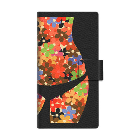Xperia 5 IV A204SO SoftBank 画質仕上げ プリント手帳型ケース(薄型スリム)【1258 フラワーボディ】