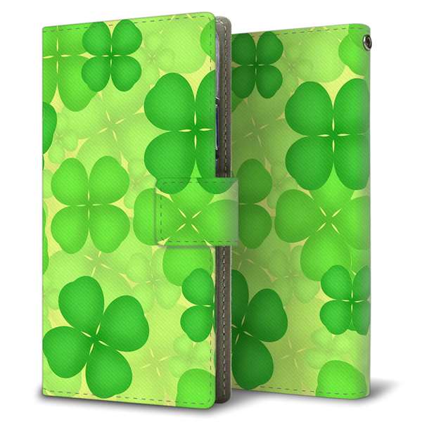 SoftBank アクオス Xx3 506SH 高画質仕上げ プリント手帳型ケース(薄型スリム)【1297 四つ葉のクローバー】