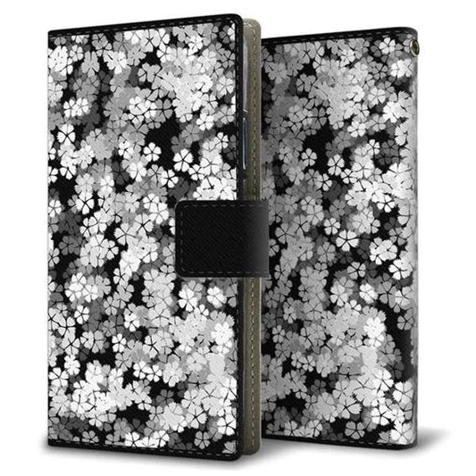 Xperia 8 SOV42 au 1332 夜桜 薄型スリム プリント手帳型ケース