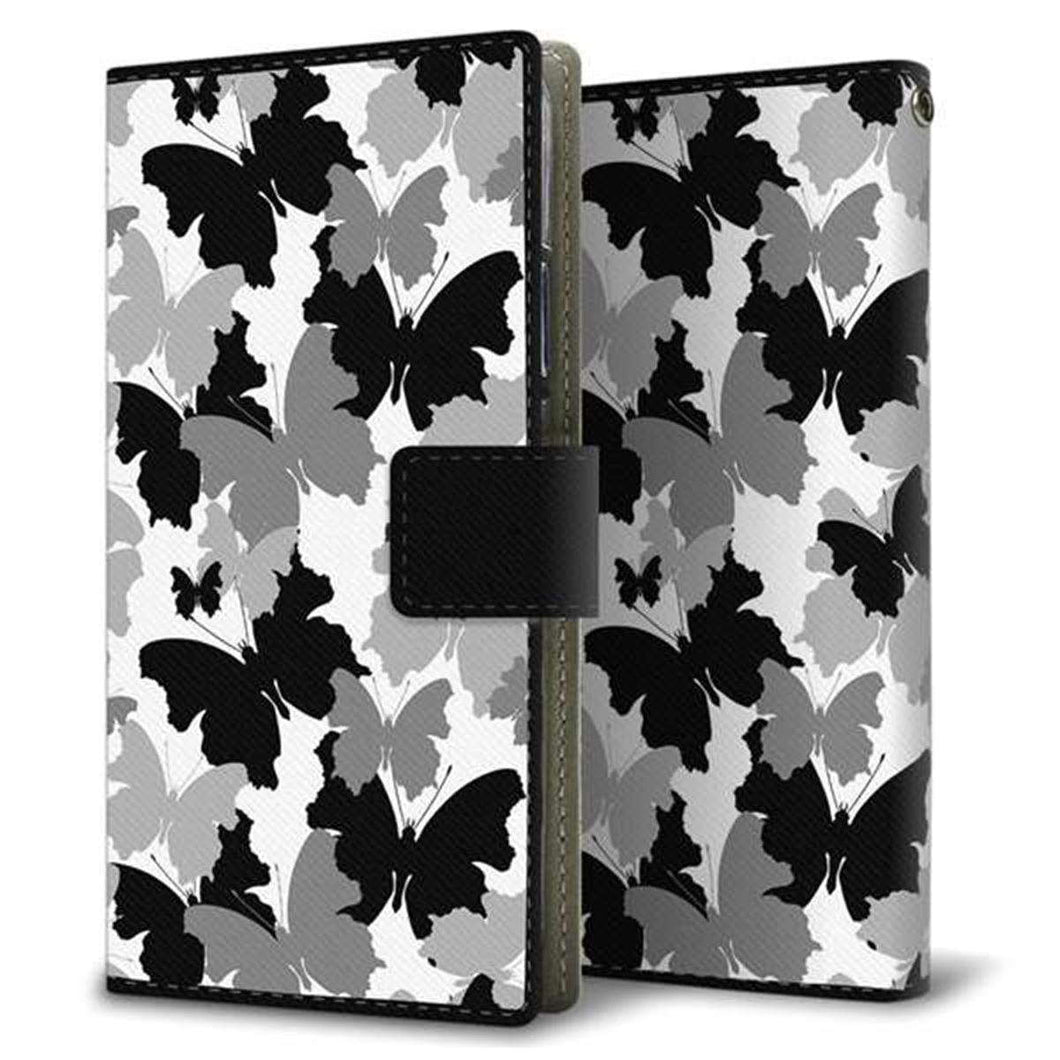 アクオス センス3 ベーシック 907SH 画質仕上げ プリント手帳型ケース(薄型スリム)【1336 夜の蝶】