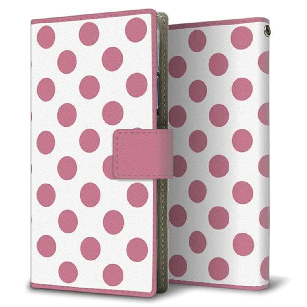 iPhone12 mini 画質仕上げ プリント手帳型ケース(薄型スリム)【1357 シンプルビッグ薄ピンク白】