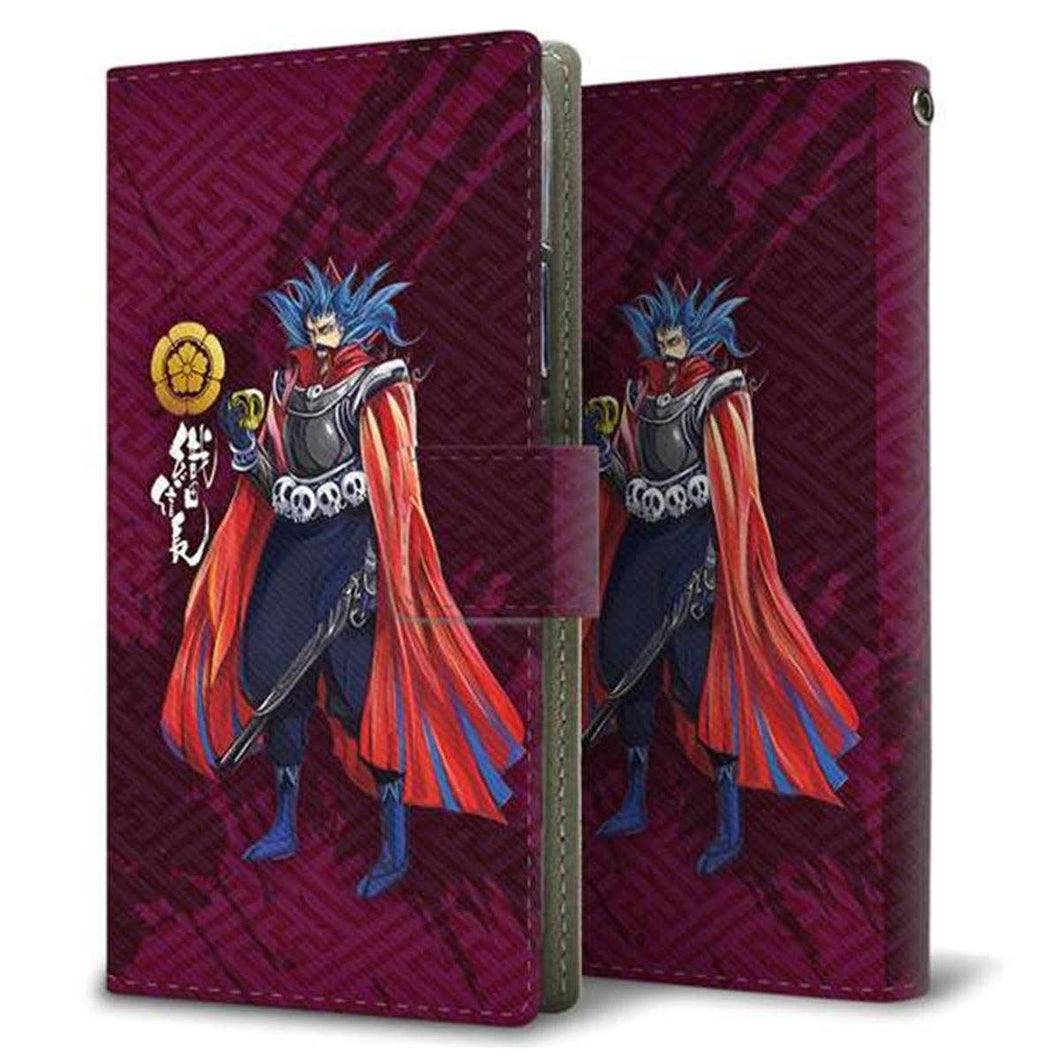 au ギャラクシー ノート10+ SCV45 画質仕上げ プリント手帳型ケース(薄型スリム)【AB808 織田信長 イラストと家紋】