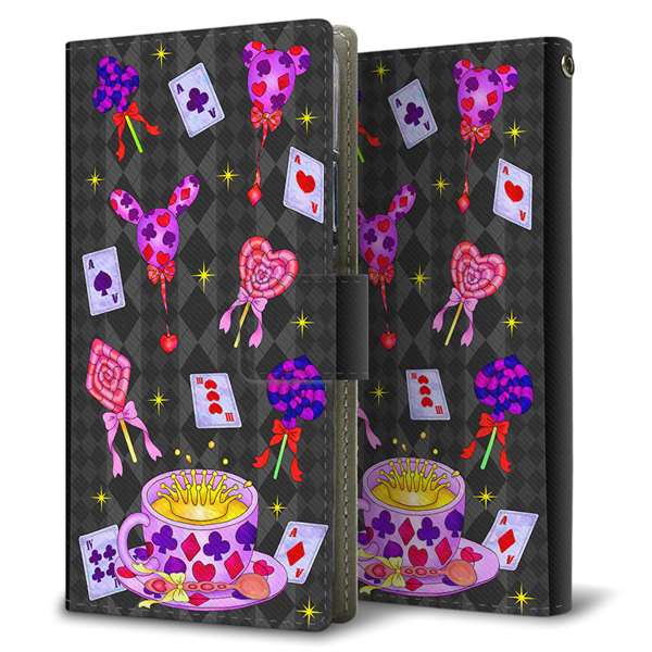 AQUOS R2 SH-03K docomo 高画質仕上げ プリント手帳型ケース(薄型スリム)むかいあぐる トランプティー