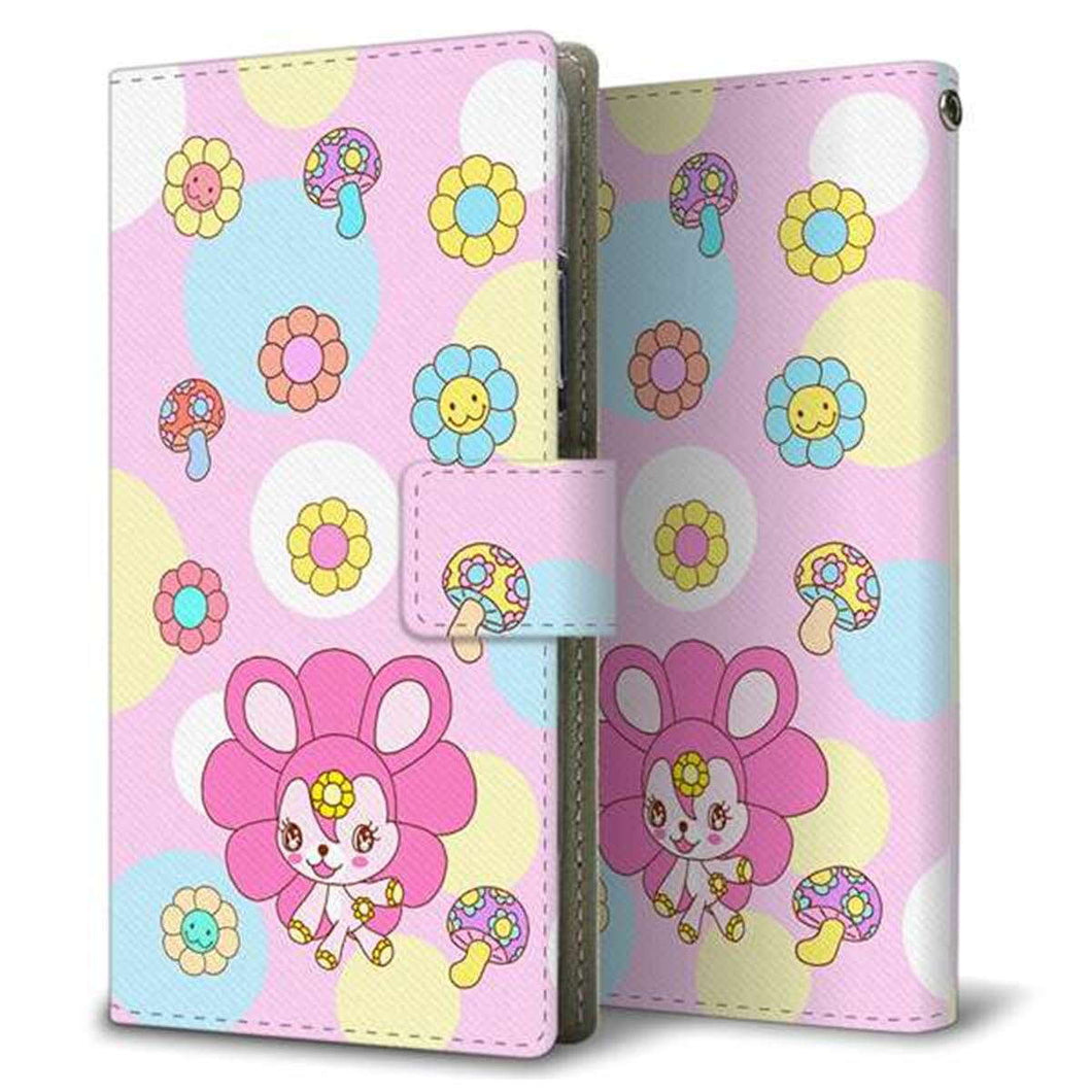 AQUOS wish SHG06 au 画質仕上げ プリント手帳型ケース(薄型スリム)【AG823 フラワーうさぎのフラッピョン(ピンク)】