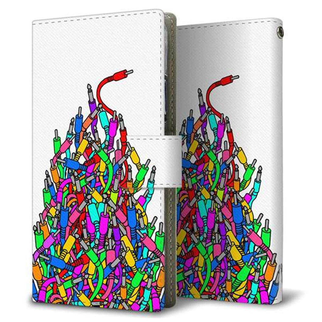 HUAWEI(ファーウェイ) P40 lite E ART-L29N 画質仕上げ プリント手帳型ケース(薄型スリム)【AG842 ケーブルプラグ(白)】