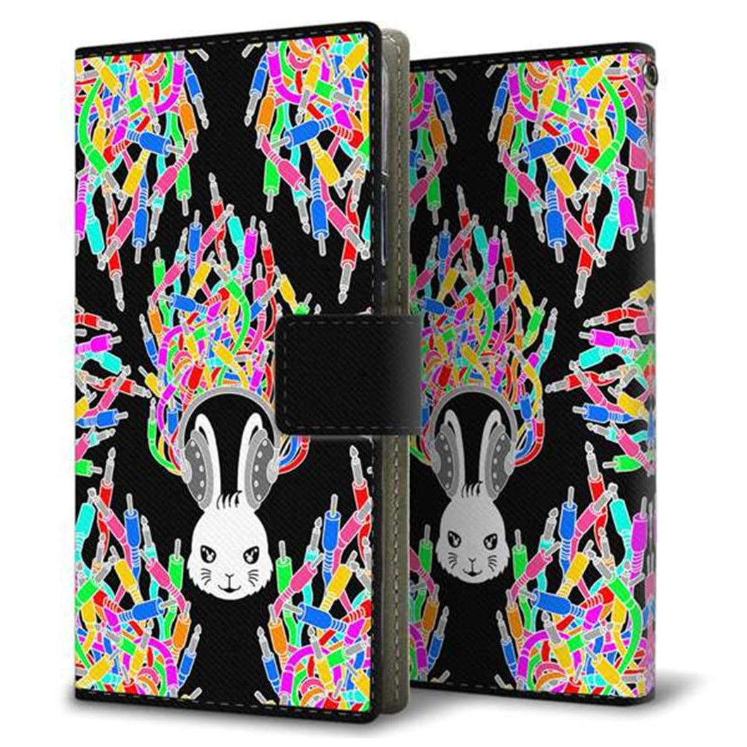 Google Pixel 3 画質仕上げ プリント手帳型ケース(薄型スリム)【AG843 ケーブルプラグ(うざぎ)】