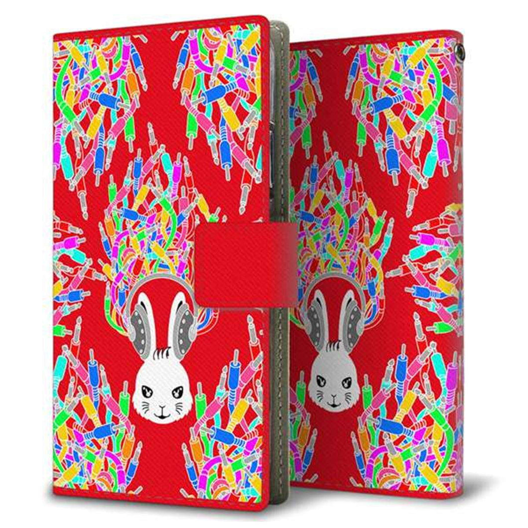 HUAWEI(ファーウェイ) P40 lite E ART-L29N 画質仕上げ プリント手帳型ケース(薄型スリム)【AG844 ケーブルプラグ(赤)】