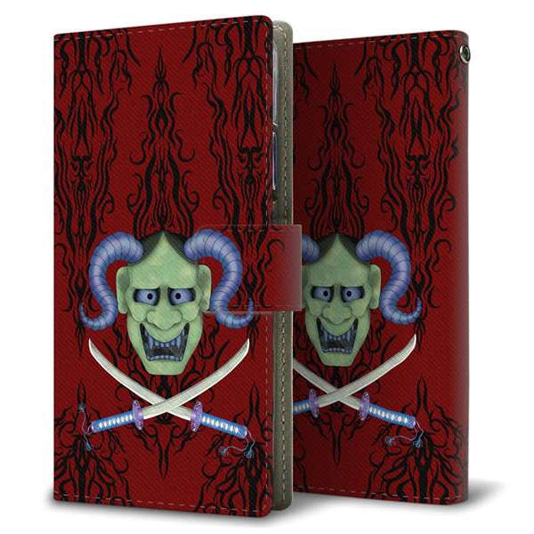 docomo ギャラクシー フィール2 SC-02L 画質仕上げ プリント手帳型ケース(薄型スリム)【AG851 悪魔般若(赤)】