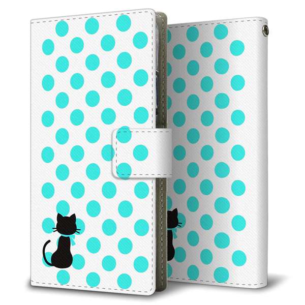 simフリー アクオスゼロ SH-M10 高画質仕上げ プリント手帳型ケース(薄型スリム)【EK809 ネコとシンプル ライトブルー】