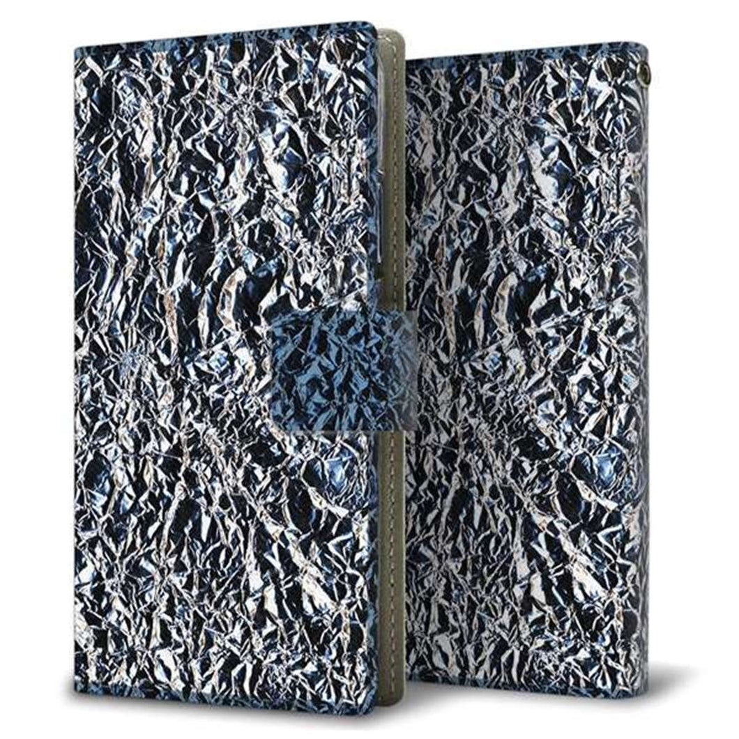 iPhone XS Max 画質仕上げ プリント手帳型ケース(薄型スリム)【EK835 スタイリッシュアルミシルバー】
