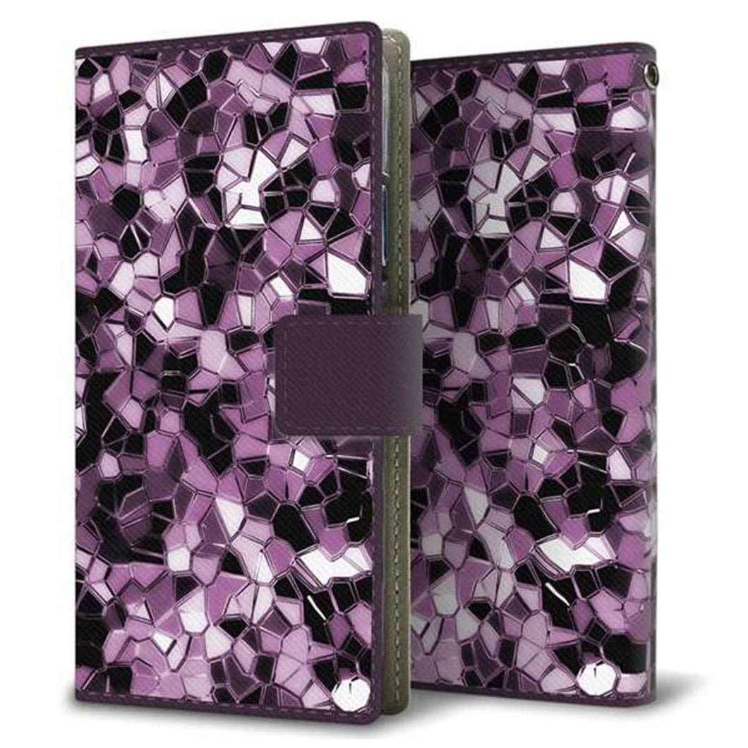 docomo ディズニーモバイル DM-01J 画質仕上げ プリント手帳型ケース(薄型スリム)【EK837 テクニカルミラーパープル】