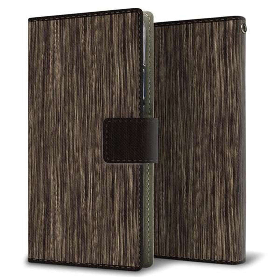 au エクスペリア XZ1 SOV36 画質仕上げ プリント手帳型ケース(薄型スリム)【EK848 木目ダークブラウン】
