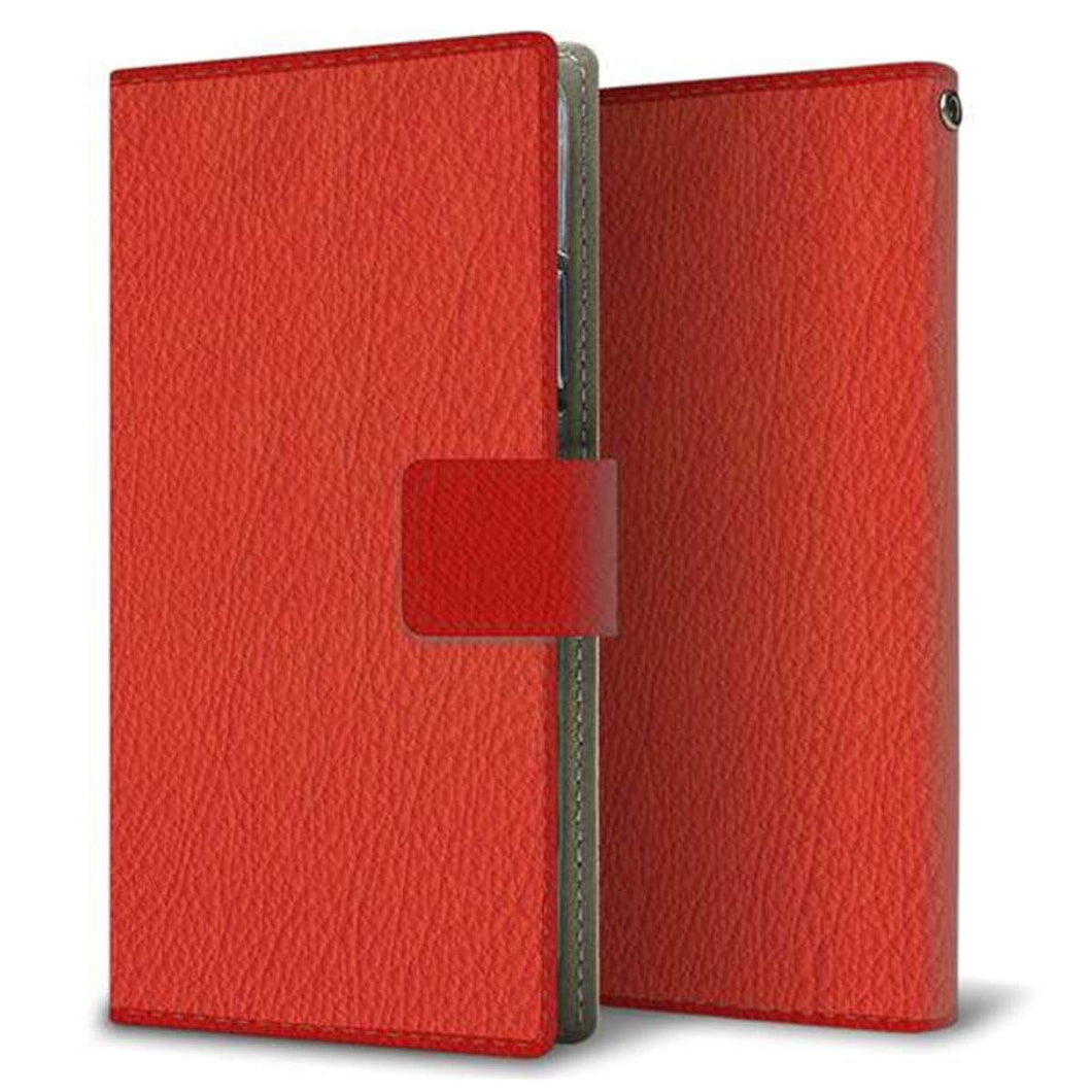 docomo アローズ ビー F-05J 画質仕上げ プリント手帳型ケース(薄型スリム)【EK852 レザー風レッド】