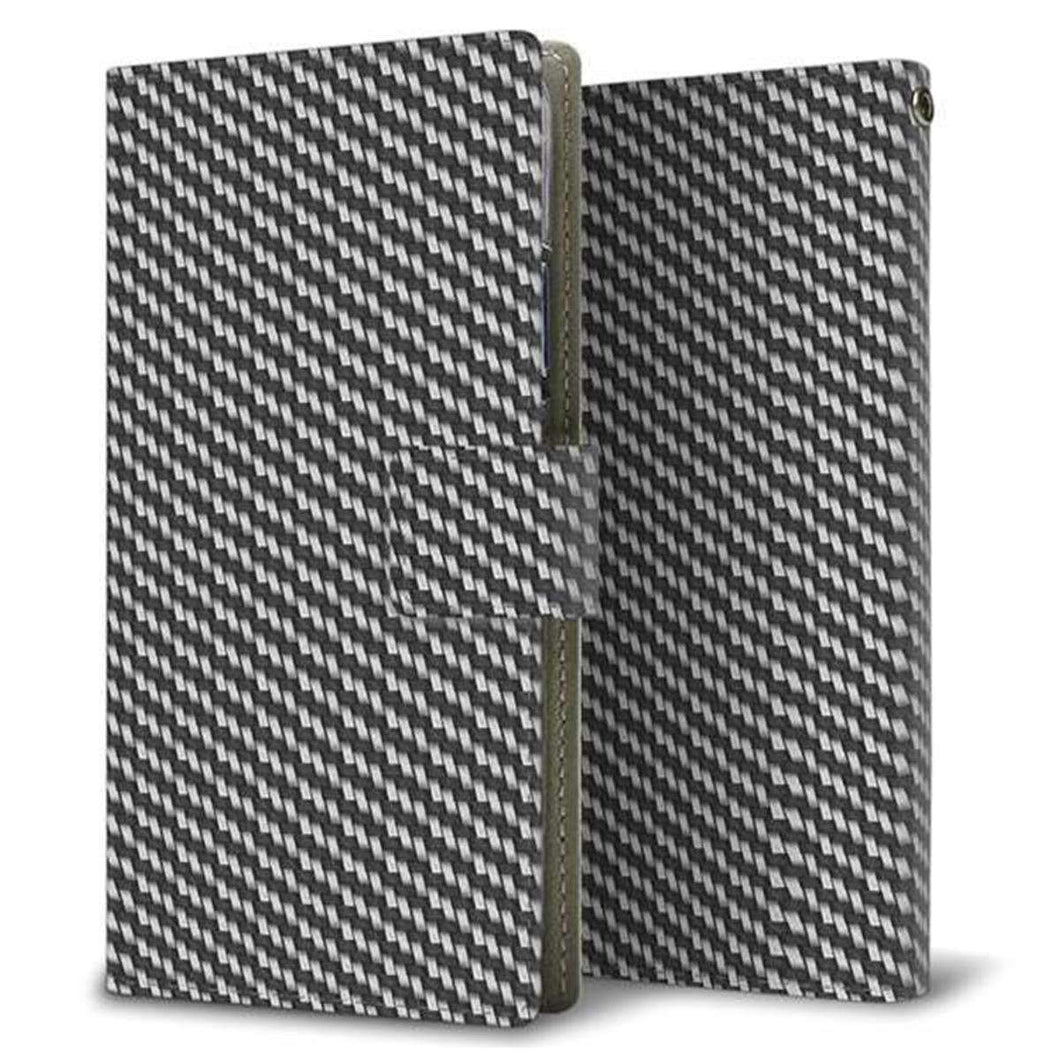 Xperia 5 IV SOG09 au 画質仕上げ プリント手帳型ケース(薄型スリム)【EK877 ブラックカーボン】