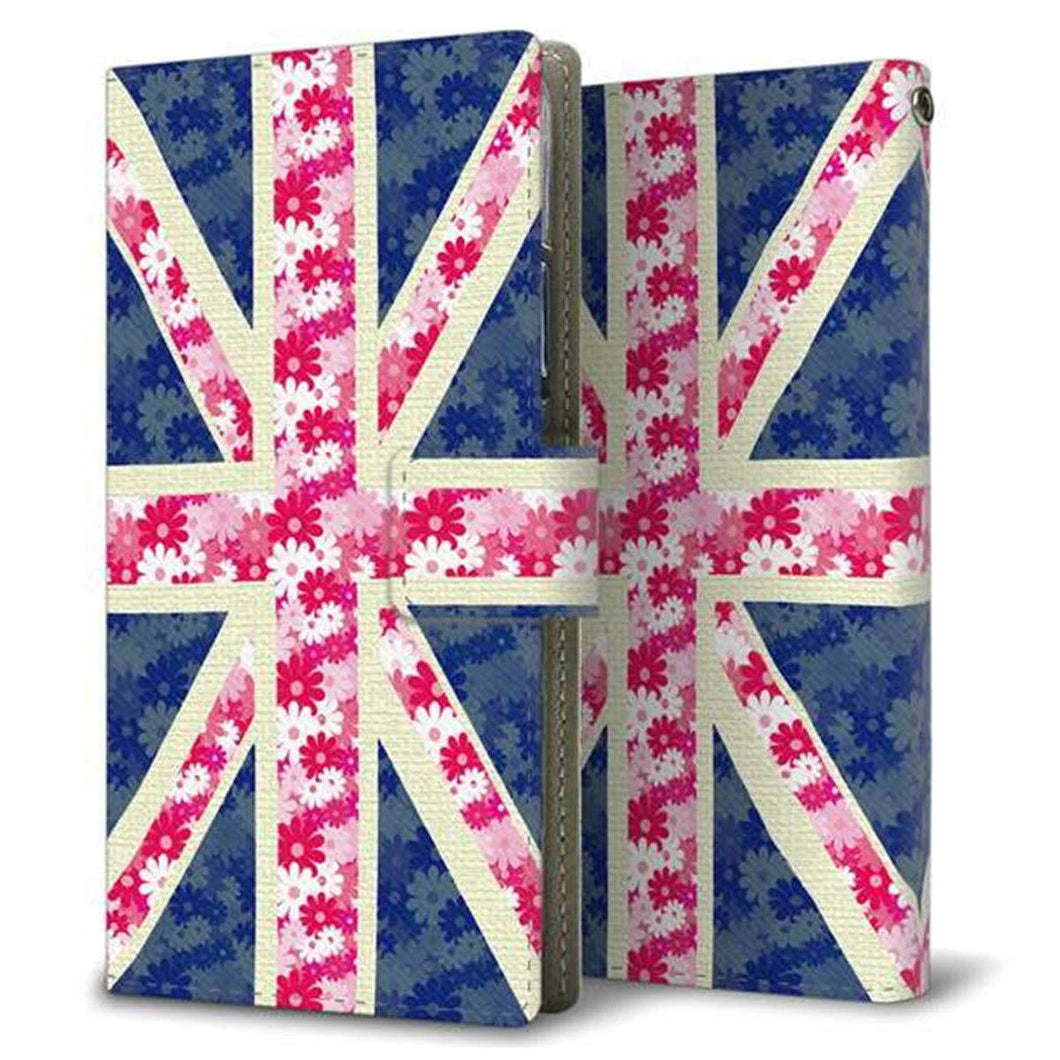 iPhone XS 画質仕上げ プリント手帳型ケース(薄型スリム)【EK894 ユニオンジャックフラワー】