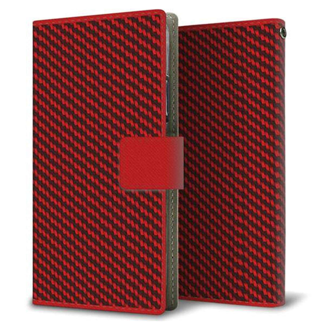 docomo アクオスセンス2 SH-01L 画質仕上げ プリント手帳型ケース(薄型スリム)【EK906 レッドカーボン】