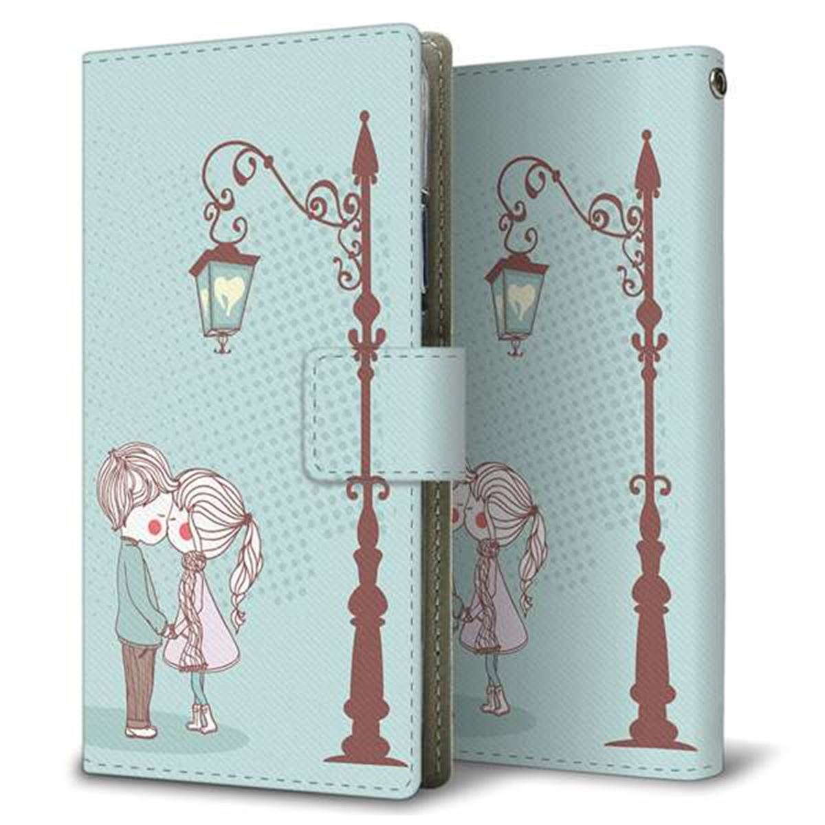 au ギャラクシー S10+ SCV42 画質仕上げ プリント手帳型ケース(薄型スリム)【EK913 小さなカップル】