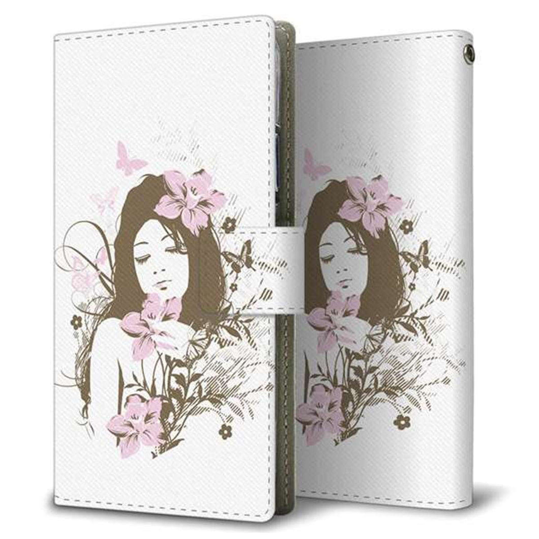 楽天モバイル OPPO(オッポ) A73 画質仕上げ プリント手帳型ケース(薄型スリム)【EK918 優雅な女性】