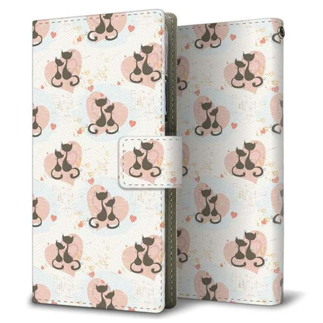 iPhone12 Pro 画質仕上げ プリント手帳型ケース(薄型スリム)【EK922 ネコのカップル】