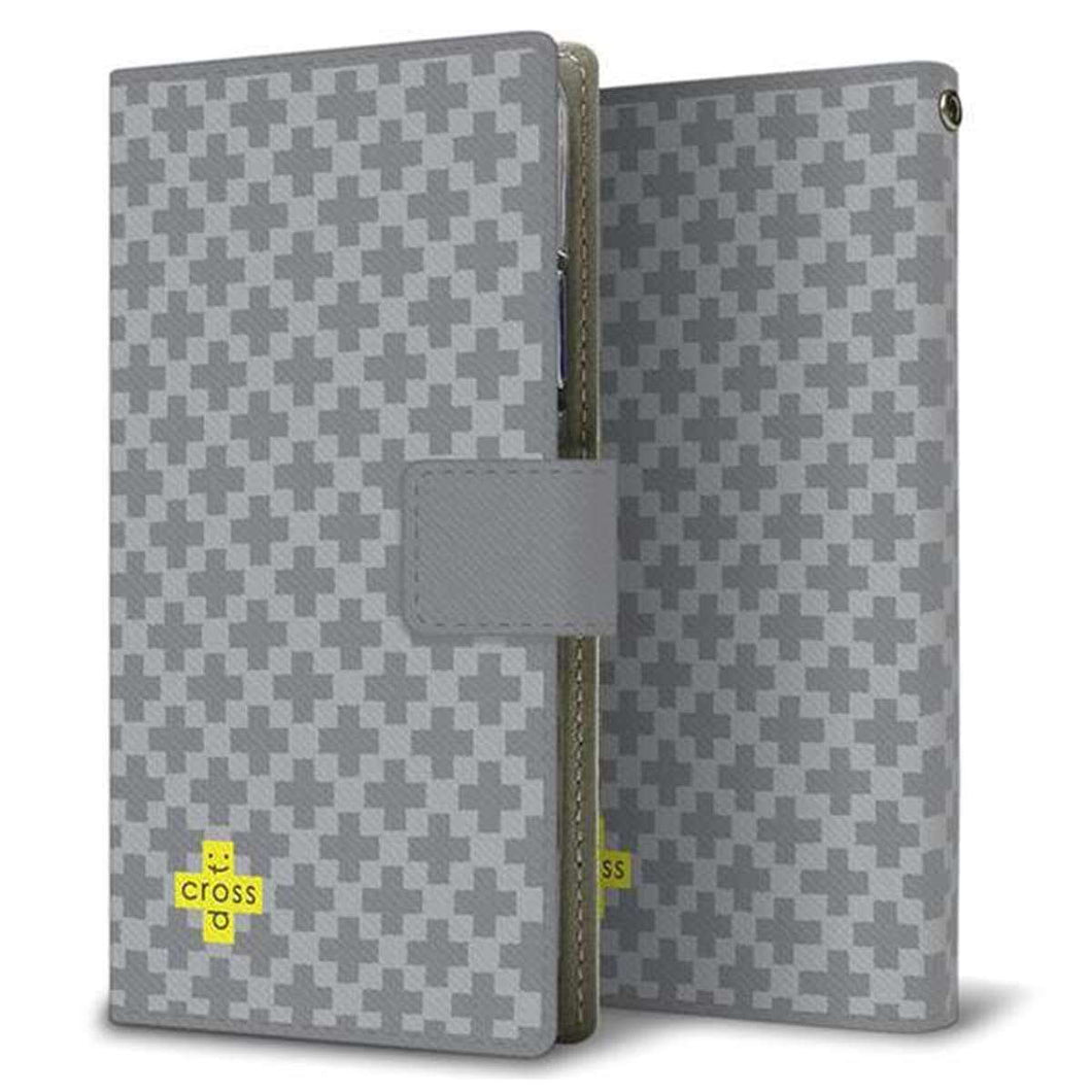 iPhone6s PLUS 画質仕上げ プリント手帳型ケース(薄型スリム)【IB900 クロスドット_グレー】